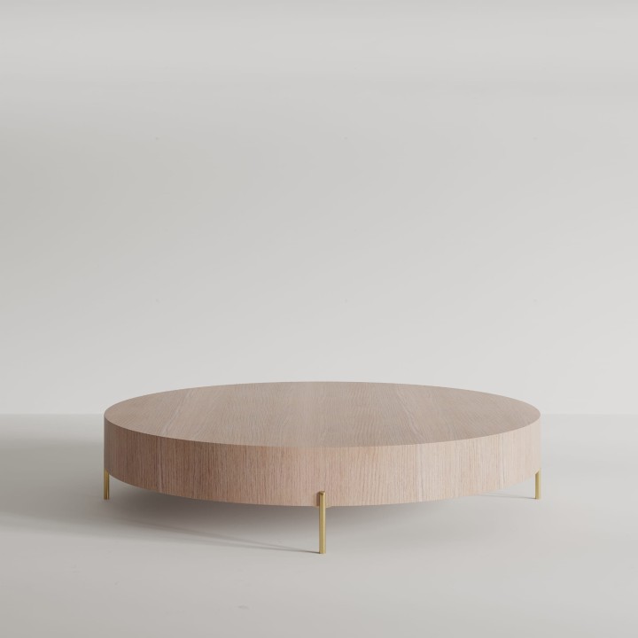 Stolik kawowy okrągły dąb bielony Laval Natural Icone